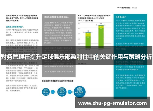 财务管理在提升足球俱乐部盈利性中的关键作用与策略分析 财务管理在提升足球俱乐部盈利性中的关键作用与策略分析