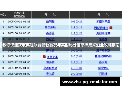 教你快速获取英超联赛最新赛况与实时比分信息权威渠道全攻略指南 教你快速获取英超联赛最新赛况与实时比分信息权威渠道全攻略指南